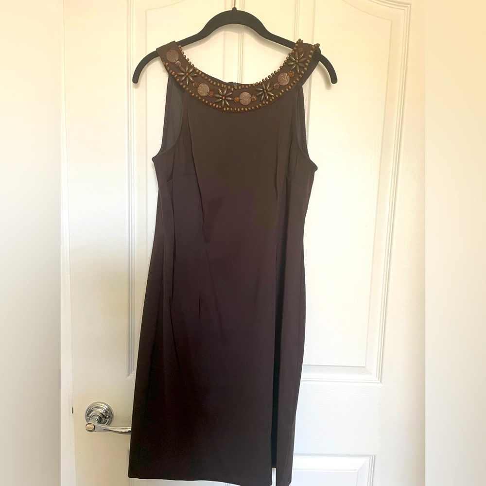Connected Apparel brown sleeveless dress.
